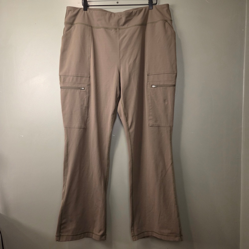 Duluth Trading Co Women's NoGA Namastash Bootcut Pull On Pants Green Size XXL